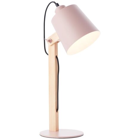 BRILLIANT lampe de table pivotante rose mat  1x A60, E27, 30W, adapté aux lampes normales (non inclus)  Échelle A ++ à E  Avec interrupteur à cordon