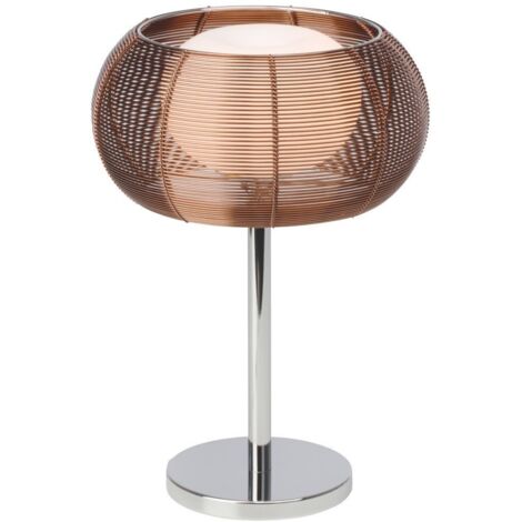 BRILLIANT lampe de table relax bronze / chrome  1x QT14, G9, 25W, adapté aux lampes à culot à broche non incluses  Avec interrupteur à cordon  Convient aux lampes LED