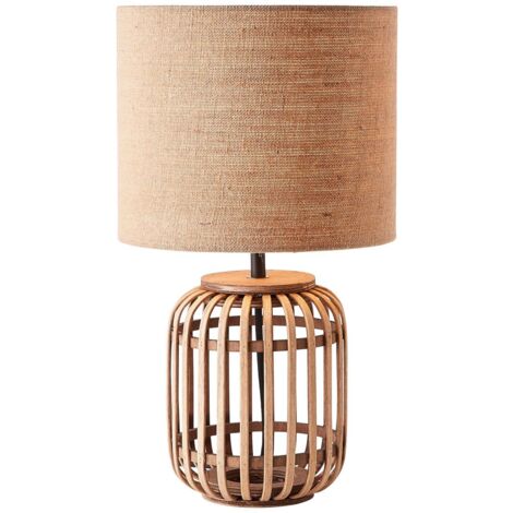 BRILLIANT lampe de table Woodrow 42cm naturel  1x A60, E27, 52W, adapté aux lampes normales (non incluses)