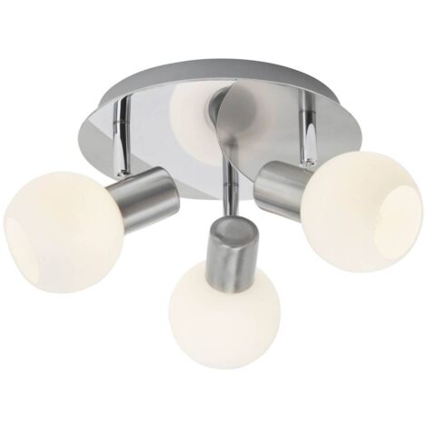 BRILLIANT lampe diadème spot cocarde fer 3 feuilles / blanc  3x D45, E14, 40W, adaptées aux lampes à suspension (non incluses)  Échelle A ++ à E  Têtes pivotantes