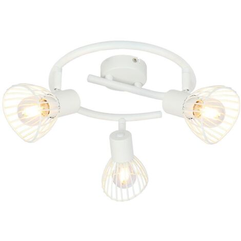BRILLIANT lampe Elhi spot spirale 3flg blanc  3x D45, E14, 40W, adaptées aux lampes à suspension (non incluses)  Échelle A ++ à E  Têtes pivotantes