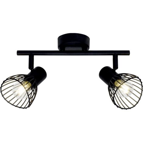 BRILLIANT lampe Elhi spot tube 2 lumières noir  2x D45, E14, 40W, adapté aux lampes à suspension (non incluses)  Échelle A ++ à E  Têtes pivotantes