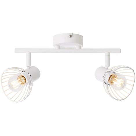 BRILLIANT Lampe Elhi Spotrohr 2flg weiß  2x D45, E14, 40W, geeignet für Tropfenlampen (nicht enthalten)  Köpfe schwenkbar