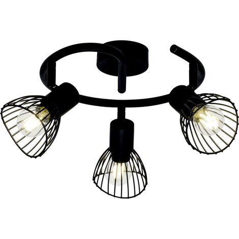 BRILLIANT Lampe Elhi Spotspirale 3flg schwarz 3x D45, E14, 40W, geeignet für Tropfenlampen (nicht enthalten) Köpfe schwenkbar - schwarz
