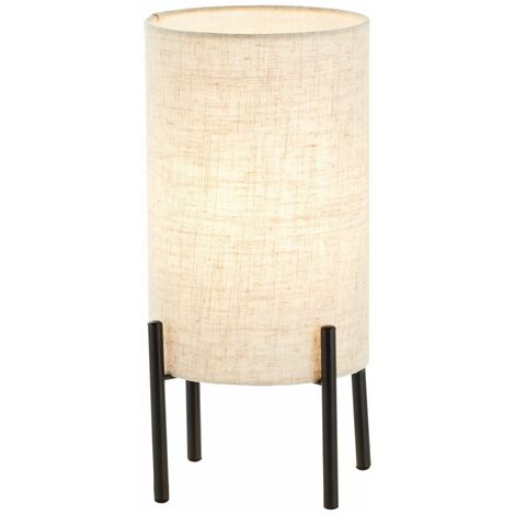 BRILLIANT Lampe, Fairhill Tischleuchte schwarz/natur, 1x A60, E27, 25W, Mit Schnurzwischenschalter