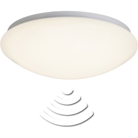 BRILLIANT lampe Fakir Applique et plafonnier LED Détecteur de mouvement 32cm blanc / blanc chaud  1x LED 12W intégrée (SMD), (900lm, 3000K)  Échelle A ++ à E  Avec détecteur de mouvement régla