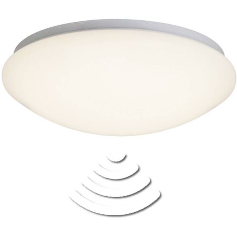 BRILLIANT Lampe Fakir LED Wand- und Deckenleuchte 32cm Bewegungsmelder weiß/warmweiß 1x 12W LED integriert (SMD), (900lm, 3000K) Mit einstellbarem Bewegungsmelder