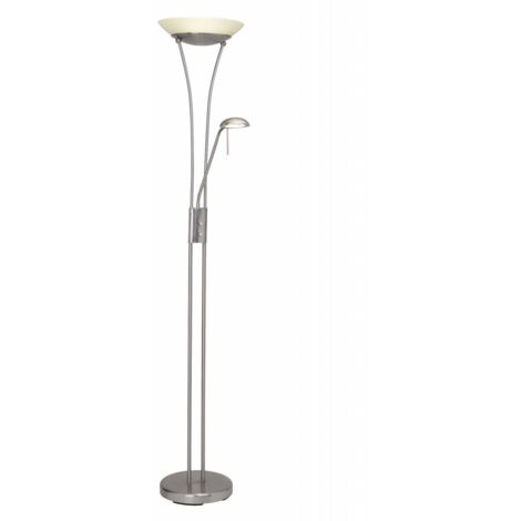 BRILLIANT lampe Finn LED bras de lecture surligneur fer / blanc  1x LED 18W intégrée (SMD), (1600lm, 3000K)  Échelle A ++ à E  Projecteur et bras de lecture réglables via variateur rotatif