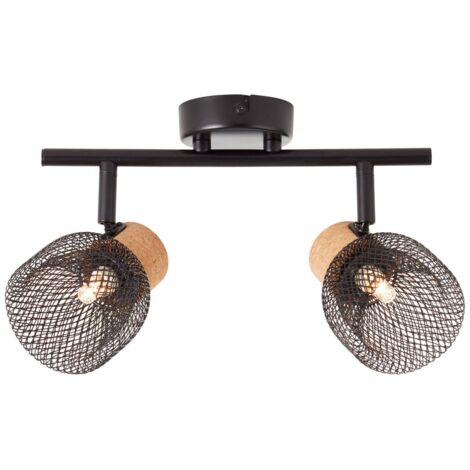 BRILLIANT lampe Flaka spot tube 2 ampoules noir mat  2x QT14, G9, 6W, adapté aux lampes à culot à broche non incluses  Têtes pivotantes  Convient aux sources de lumière LED