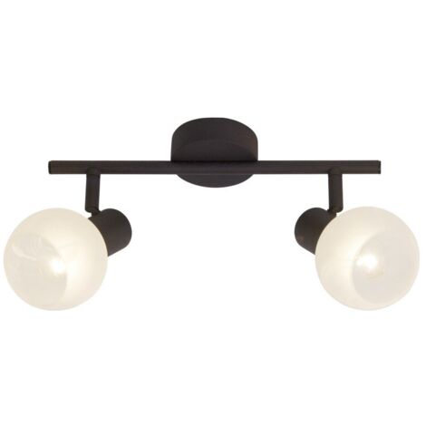 BRILLIANT lampe Gabon spot tube 2flg marron / blanc-albâtre  2x D45, E14, 40W, adapté aux lampes à suspension (non incluses)  Échelle A ++ à E  Têtes pivotantes