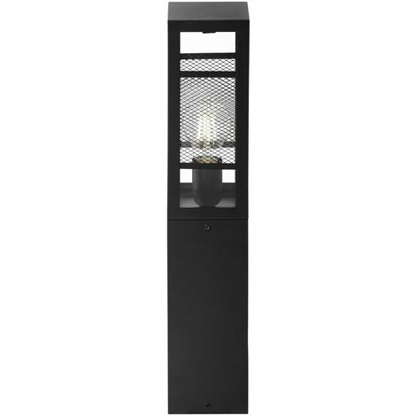 BRILLIANT Lampe, 1x Edelstahl/ A60, enthalten) Kunststoff, E27, matt, (nicht Venlo 50cm schwarz Außensockelleuchte 40W,Normallampen