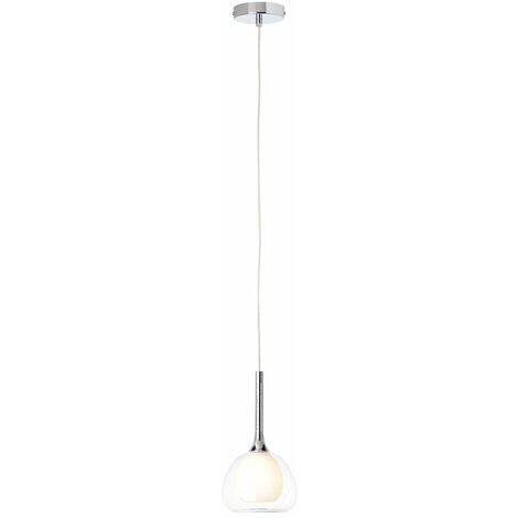 In Tropfenlampen geeignet der 1x D45, Lampe 10cm / Pendelleuchte enthalten) für Kabel 40W, einstellbar E14, Höhe BRILLIANT chrom/weiß-transparent (nicht Hadan kürzbar