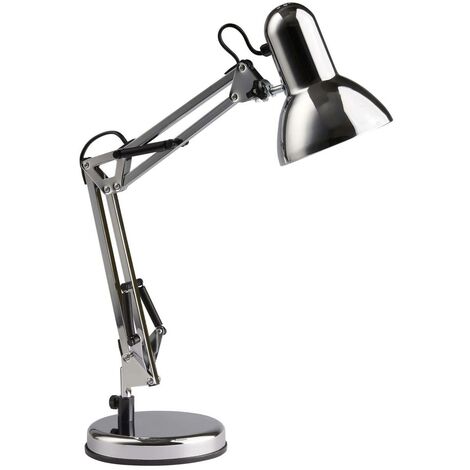 BRILLIANT Lampe Henry chrom 1x Mit enthalten) E27, Tischleuchte Normallampen geeignet Schnurzwischenschalter A60, (nicht für 28W