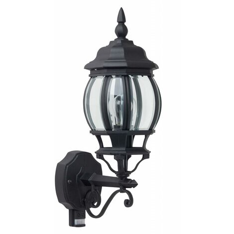 BRILLIANT Lampe Istria Außenwandleuchte stehend Bewegungsmelder schwarz 1x  A60, E27, 60W, geeignet für Normallampen (nicht enthalten) IP-Schutzart: 23  - regengeschützt