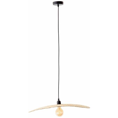 BRILLIANT Lampe, Jefter Pendelleuchte 1flg schwarz/natur, 1x A60, E27, 52W, Kabel kürzbar / in der Höhe einstellbar