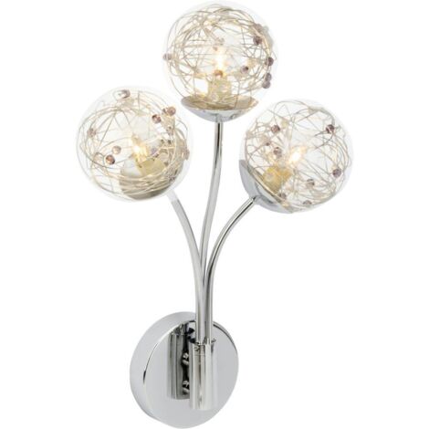 BRILLIANT lampe Joya applique murale 3 lumières chrome  3x QT14, G9, 33W, adapté aux lampes à culot à broche (non incluses)  Échelle A ++ à E  Convient aux lampes LED