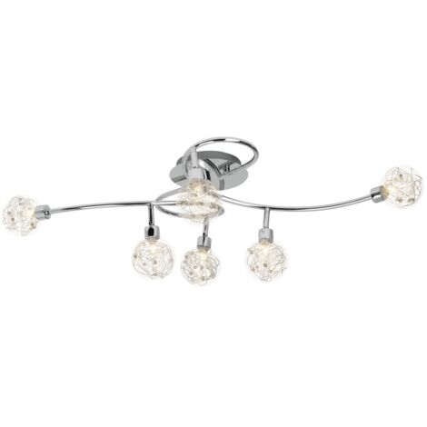 BRILLIANT lampe Joya spot de plafond 6flg chrome  6x QT14, G9, 33W, adapté aux lampes à culot à broche (non incluses)  Échelle A ++ à E  Têtes pivotantes