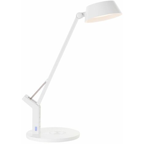 BRILLIANT Lampe, Kaila LED Tischleuchte mit Induktionsladeschale weiß, 1x LED integriert, 8W LED integriert, (710lm, 3100-6100K), Kabelloses Aufladen von mobilen Geräten