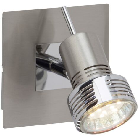 BRILLIANT lampe Kassandra LED spot mural en fer / chrome  1x LED-PAR51, GU10, lampe à réflecteur LED 3W incluse, (250lm, 3000K)  Échelle A ++ à E  Tête pivotante