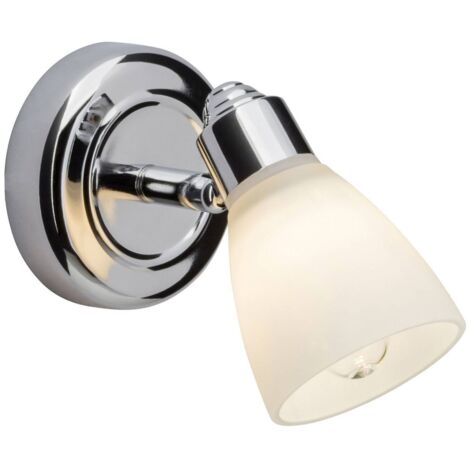 BRILLIANT lampe Kensington spot mural chrome / blanc  1x QT14, G9, 28W, adapté aux lampes à culot à broche (non incluses)  Échelle A ++ à E  Classe de protection IP: 44 - étanche aux éclabouss