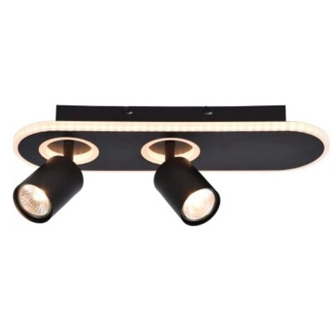BRILLIANT Lampe, Kimon LED Spotbalken 2flg schwarz, 2x PAR51, GU10, 5W geeignet für Reflektorlampen, Köpfe schwenkbar