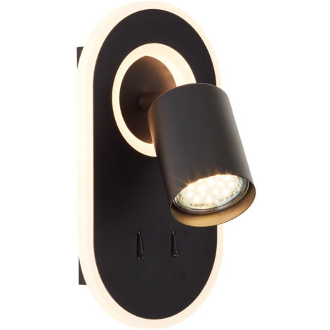 BRILLIANT Lampe, Kimon LED Wandspot schwarz, 1x PAR51, GU10, 5W geeignet für Reflektorlampen, Kopf schwenkbar