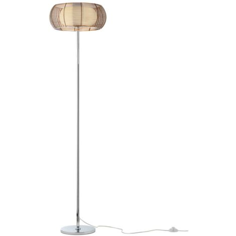 BRILLIANT lampe lampadaire relax double bronze / chrome  2x lampes normales A60, E27, 30W, gf non spécifiées.  Avec interrupteur à pied  Convient aux lampes LED