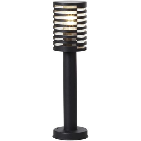 BRILLIANT lampe, lampe de base d'extérieur Venlo 50cm noir mat, acier inoxydable / plastique, 1x A60, E27, 40W, lampes normales (non incluses), A ++