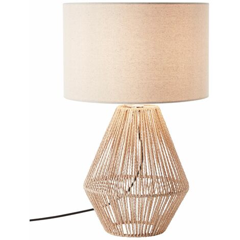BRILLIANT Lampe, Laraine Tischleuchte natur/beige, 1x A60, E27, 42W, Mit Schnurzwischenschalter