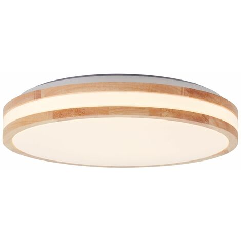 BRILLIANT Lampe, Laskos LED Wand- und Deckenleuchte 38cm holz hell/weiß, 1x LED integriert, 22W LED integriert, (2300lm, 3000K), Holz aus nachhaltiger Waldwirtschaft (FSC)