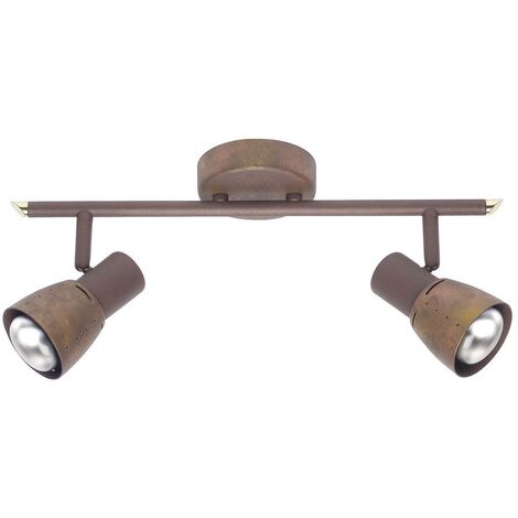 BRILLIANT Lampe Lava Spotrohr 2flg altkupfer  2x R50, E14, 40W, geeignet für Reflektorlampen (nicht enthalten)  Köpfe schwenkbar
