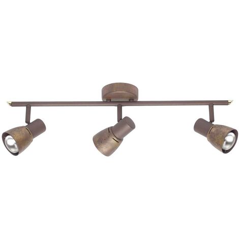 BRILLIANT Lampe Lava Spotrohr 3flg altkupfer  3x R50, E14, 40W, geeignet für Reflektorlampen (nicht enthalten)  Köpfe schwenkbar