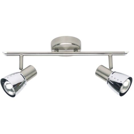 BRILLIANT lampe lave spot tube 2 feuilles fer / chrome  2x R50, E14, 40W, adapté aux lampes à réflecteur (non incluses)  Échelle A ++ à E  Têtes pivotantes