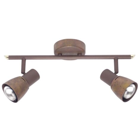 BRILLIANT lampe lave spot tube 2 flg cuivre vieilli  2x R50, E14, 40W, adapté aux lampes à réflecteur (non incluses)  Échelle A ++ à E  Têtes pivotantes