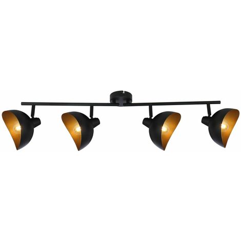BRILLIANT Lampe Layton Köpfe geeignet enthalten 25W, Tropfenlampen D45, E14, drehbar für Spotrohr 4flg schwenkbar 4x matt/gold nicht schwarz Arme