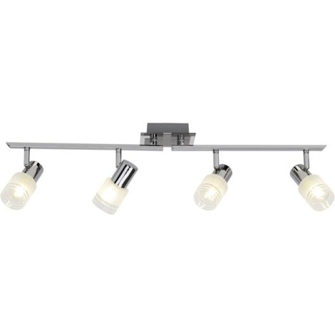 BRILLIANT lampe Lea LED spot tube 4flg fer / chrome / blanc  4x LED-D45, E14, ampoule LED 4W incluse, 450lm, 2700K  Bras rotatifs  Économique et durable grâce à l'utilisation de LED