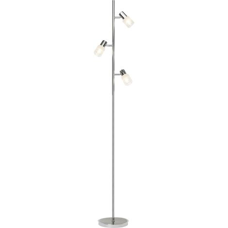 BRILLIANT Lampe Lea LED Standleuchte 3flg eisen/chrom  3x LED-D45, E14, 4W LED-Tropfenlampe inklusive, (450lm, 2700K)  Mit Fußschalter