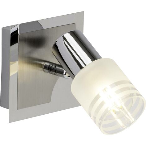 BRILLIANT Lampe Lea LED Wandspot eisen/chrom/weiß  1x LED-D45, E14, 4W LED-Tropfenlampe inklusive, (450lm, 2700K)  Energiesparend und langlebig durch LED-Einsatz