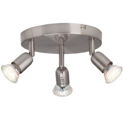 BRILLIANT lampe Loona LED spot rond triple fer  3x LED-PAR51, GU10, 3W lampes à réflecteur LED incluses, (250lm, 3000K)  Échelle A ++ à E  Têtes pivotantes