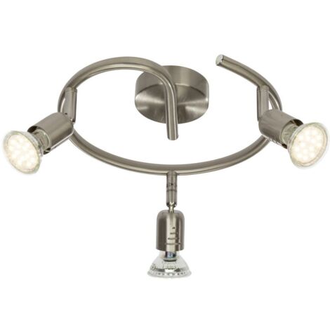 BRILLIANT lampe Loona LED spot spirale 3flg fer  3x LED-PAR51, GU10, 3W lampes à réflecteur LED incluses, (250lm, 3000K)  Échelle A ++ à E  Têtes pivotantes