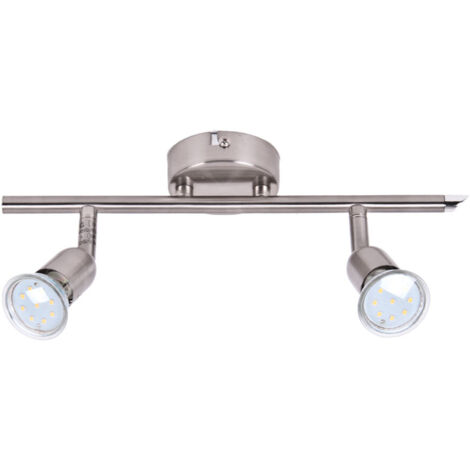 BRILLIANT lampe Loona LED spot tube double fer  2x LED-PAR51, GU10, 3W lampes à réflecteur LED incluses, (250lm, 3000K)  Échelle A ++ à E  Têtes pivotantes