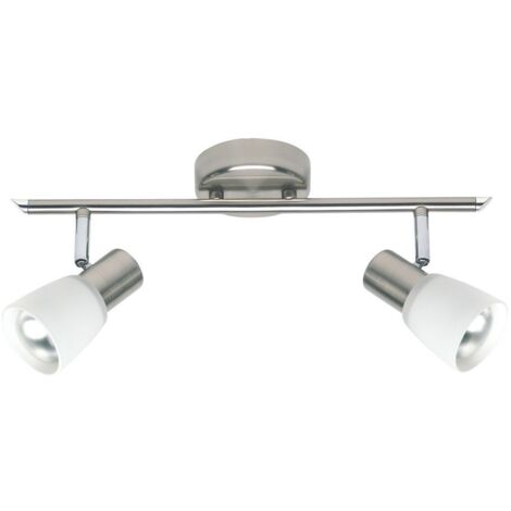 BRILLIANT lampe Luca spot tube 2 lames fer / chrome / blanc  2x R50, E14, 40W, adapté aux lampes à réflecteur (non incluses)  Échelle A ++ à E  Têtes pivotantes