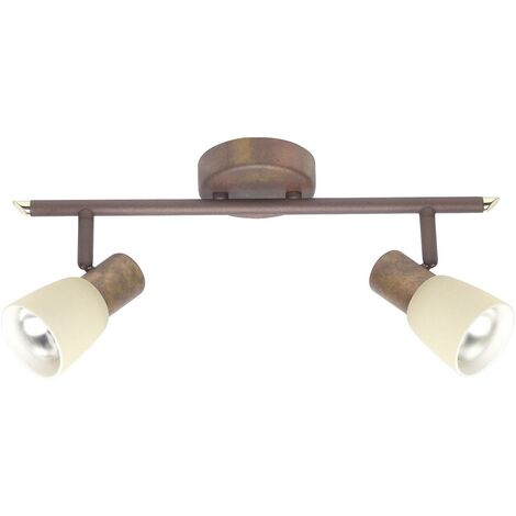 BRILLIANT Lampe Luca Spotrohr 2flg altkupfer/champagner  2x R50, E14, 40W, geeignet für Reflektorlampen (nicht enthalten)  Köpfe schwenkbar