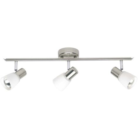 BRILLIANT Lampe Luca Spotrohr 3flg eisen/chrom/weiß  3x R50, E14, 40W, geeignet für Reflektorlampen (nicht enthalten)  Köpfe schwenkbar