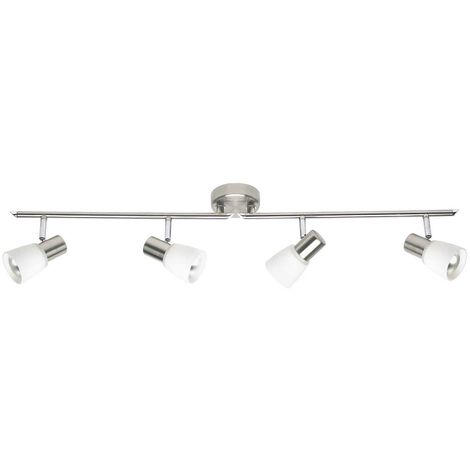 BRILLIANT Lampe Luca Spotrohr 4flg eisen/chrom/weiß  4x R50, E14, 40W, geeignet für Reflektorlampen (nicht enthalten)  Arme drehbar / Köpfe schwenkbar