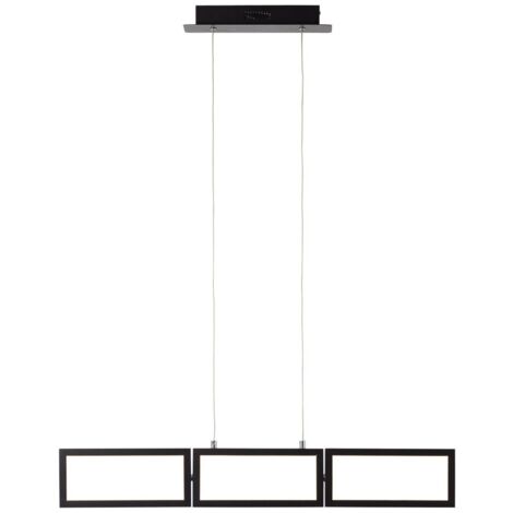 BRILLIANT lampe, luminaire suspendu LED Ranut 3 flammes noir, 3x LED intégrées, 11,3W LED intégrées, (1067lm, 3000K), gradable en 3 étapes via interrupteur mural