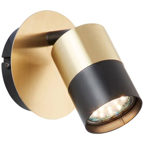BRILLIANT lampe Maribel applique murale laiton brossé / noir  1x PAR51, GU10, 5W, adapté aux lampes à réflecteur (non incluses)  Échelle A ++ à E  Tête pivotante