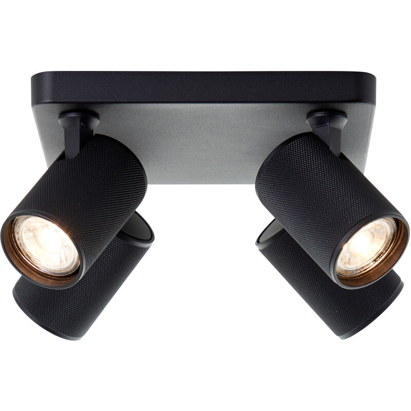 Lampe Marty Led Spotplatte 4flg Sand Schwarz 4x Gu10, 10 W, Led-leuchtmittel Inklusive Und Wechselbar - Brilliant