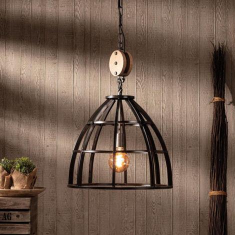 BRILLIANT Lampe Matrix Pendelleuchte 47cm schwarz antik  1x G95, E27, 60W, geeignet für Normallampen (nicht enthalten)  Kette ist kürzbar