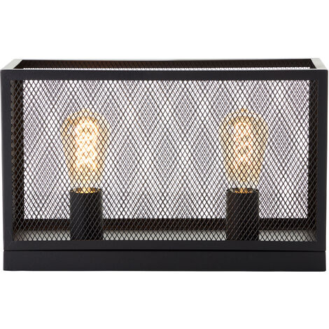 Brilliant Lampe Maze Tischleuchte 40x15cm schwarz korund Metall schwarz 2x A60, E27, 60 W